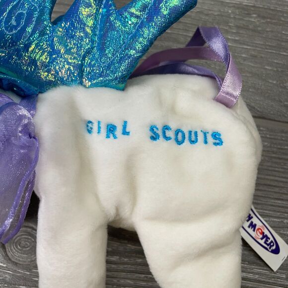 Vintage 2000 Mary Meyer White Pegasus Beanbag Plush Girl Scouts Flying Up New - Picture 7 of 12